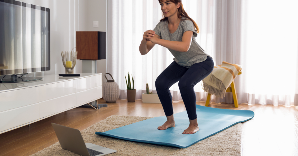 lady exercising on mat