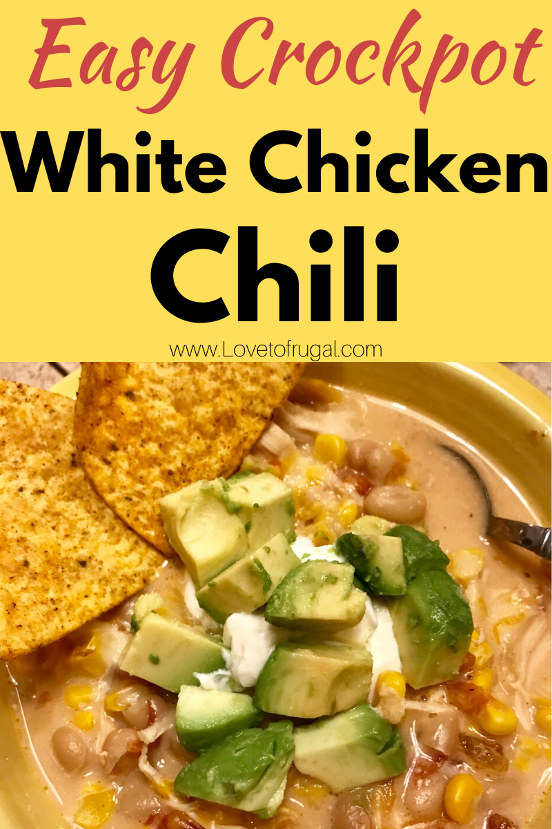 Easy White Chicken Chili Recipe For Crockpot - Love To Frugal