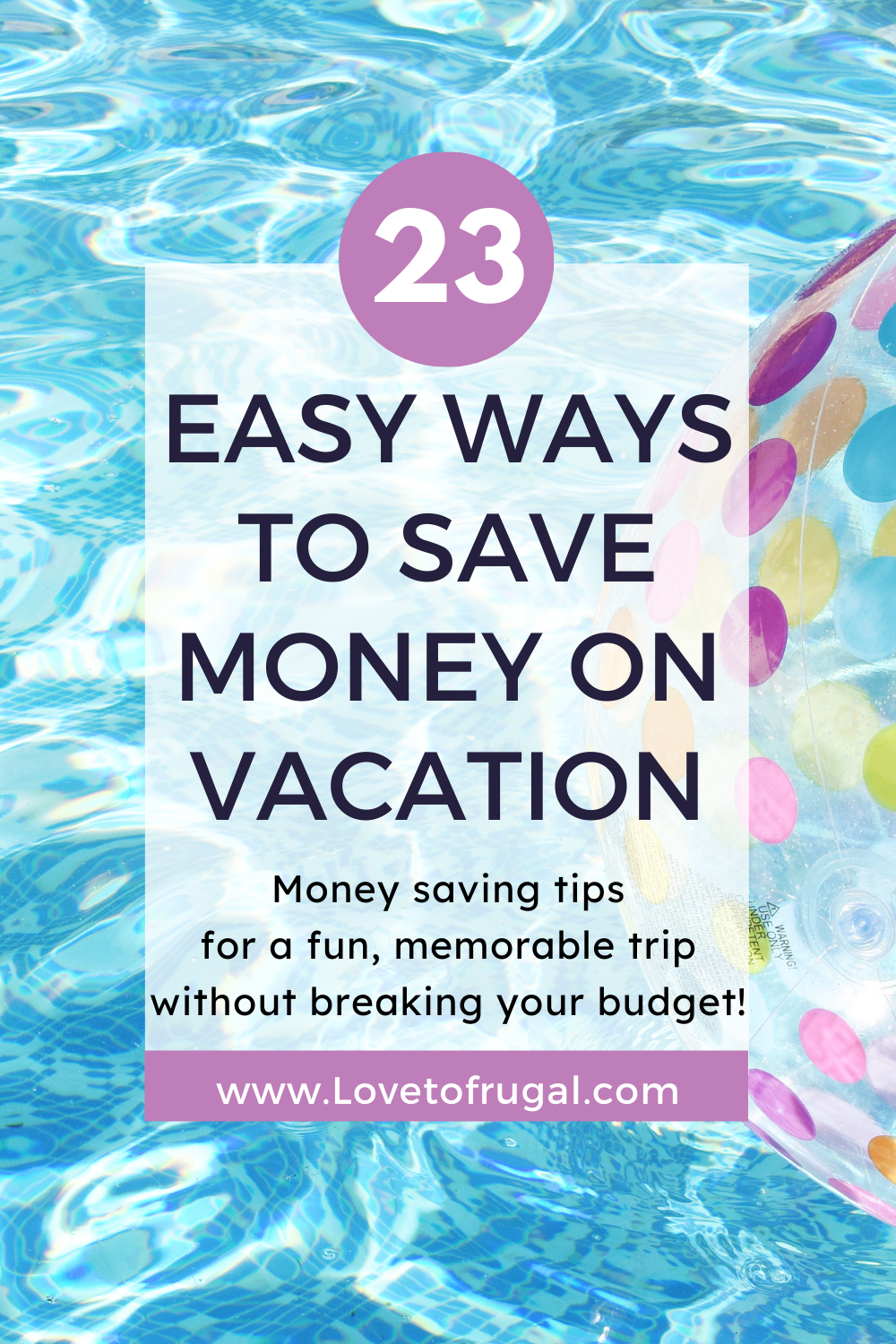 save money on vacation pin