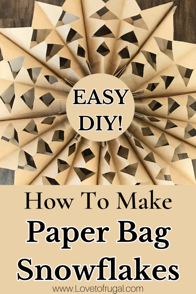 how to make a paper bag snowflake pin