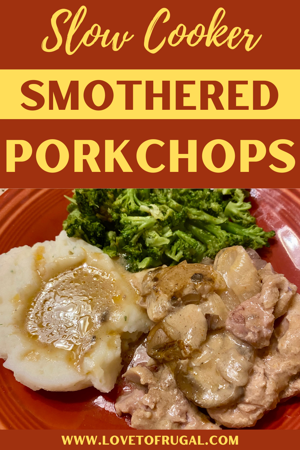 Slow Cooker Smothered Pork Chops Pin