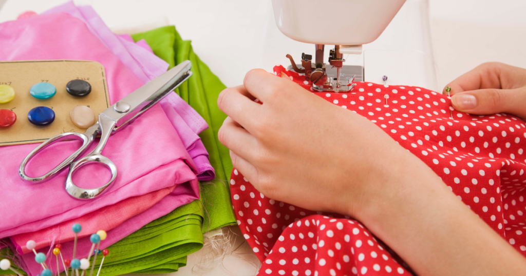 person using a sewing machine