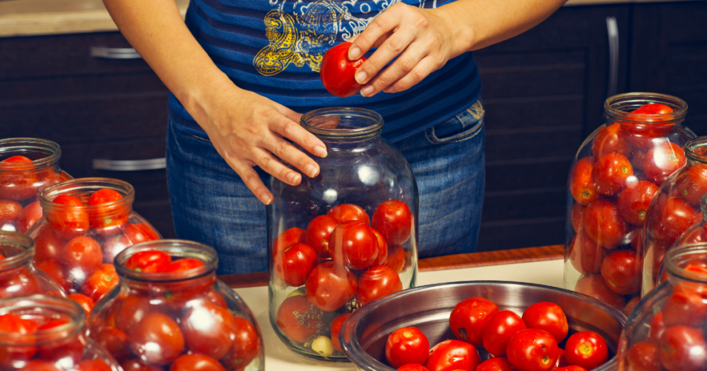 tomatoes in a canning jar