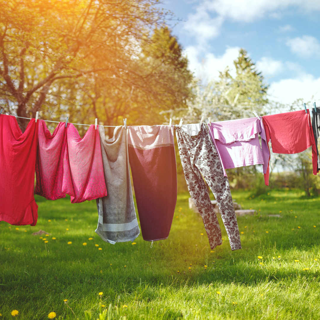 clothesline with clothes hanging