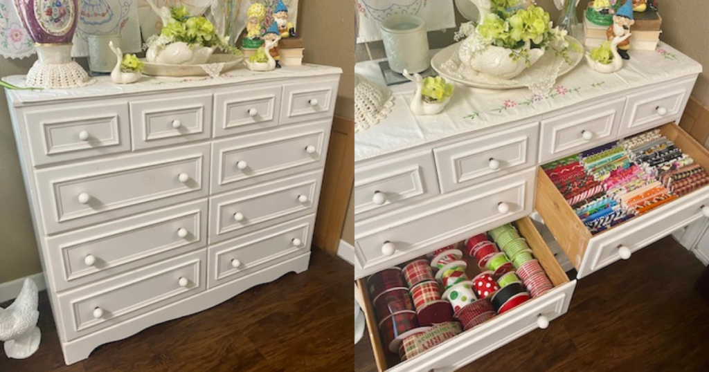 white dresser used for storage