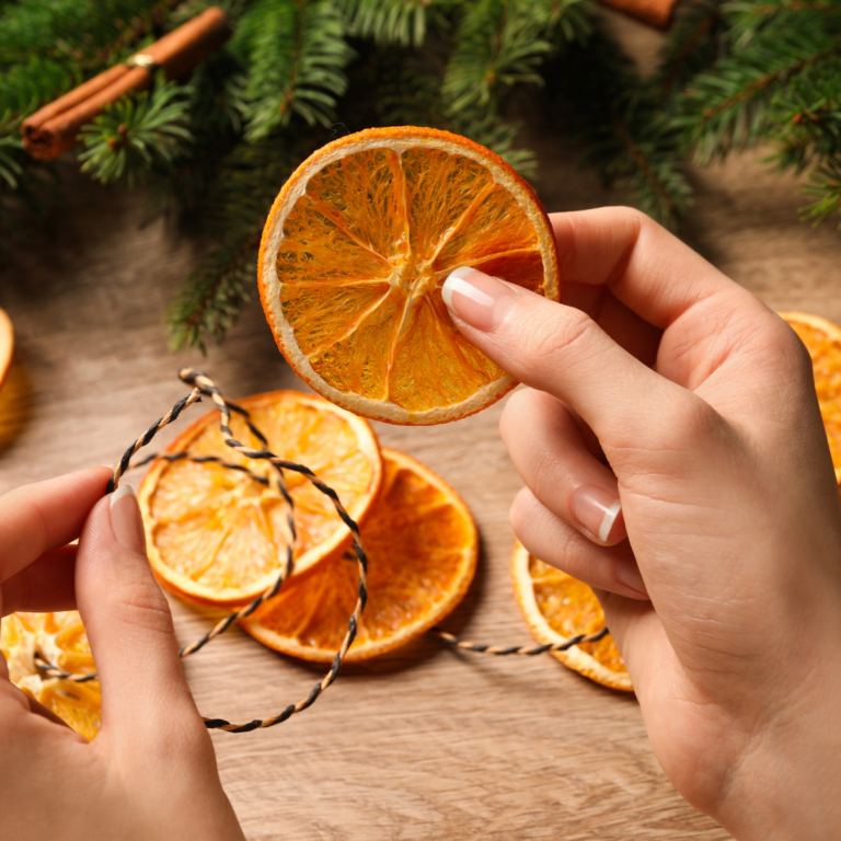 making a dried orange garland