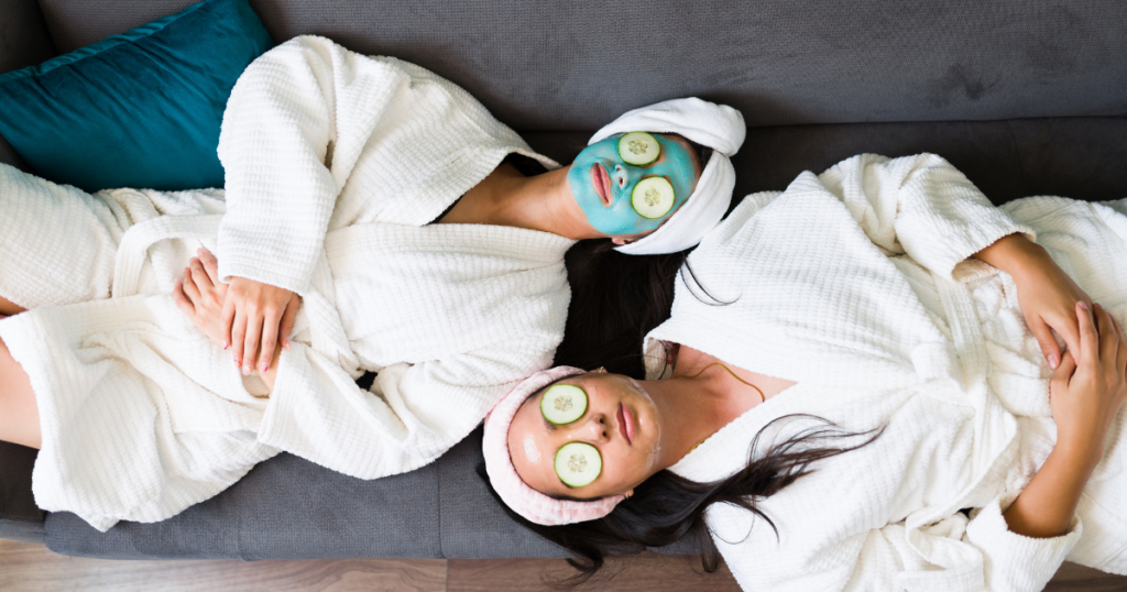 two women having a spa day