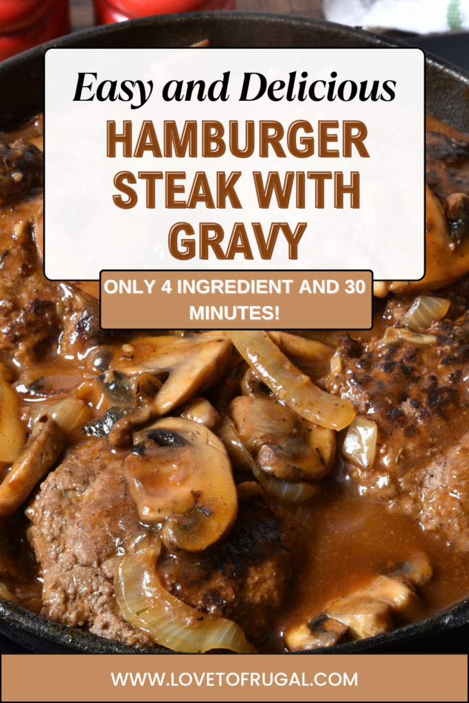 easy hamburger steak with gravy pin